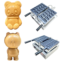 Gaufrier personnalisé industriel panda ours gaufrier logo personnel animaux gaufrier machine pour petite idée d'entreprise
