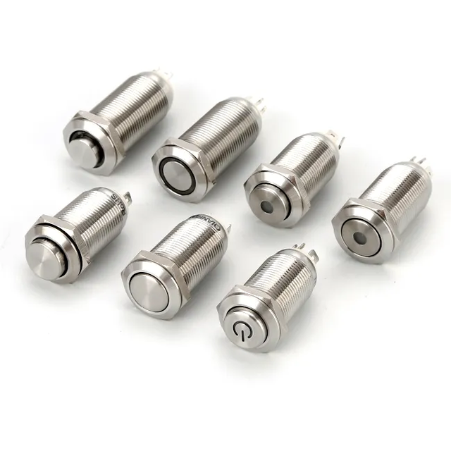 8mm,12mm,16mm,19mm 22mm,25mm,30mm Brass/stainless Steel Push Button Switch With/without LED Momentary/latched Manufacturer China