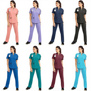 Tenues médicales pour femmes, ensembles de blouses d'hôpital, pantalons en coton et polyester tissés, vêtements de travail pour infirmières, vêtements de soins de santé, spa, salon - Product Image 3