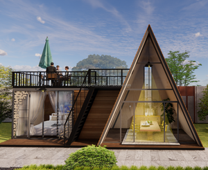 Nhà Hình Tam Giác Thiết Kế Hiện Đại Sang Trọng Nhà Mô-đun Nhà Gỗ Nhà Chứa Tiền Chế - Product Image 4