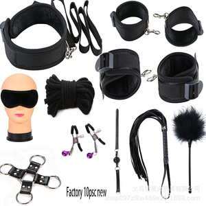 Factory direct sales of adult sex toys, 9-piece <b>set</b> of plush woven ribbon <b>bondage</b> <b>set</b>, SM alternative toys. - Product Image 2