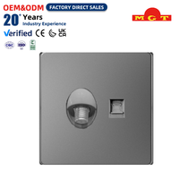 Prise murale double signal pour téléphone satellite, série OEM Factory Match, avec panneau gris lisse électroplaqué