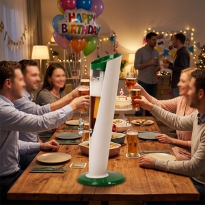 Torre Dispensadora de Cerveza Portátil para Exteriores con Tubo de Enfriamiento de Hielo y Luz LED, Dispensador de Bebidas Frescas con Cerradura - Product Image 1