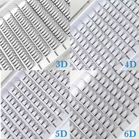 5D tige courte Premade Volume Extensions de cils 0.07 0.10mm ventilateurs en fibres douces naturelles D 3D 6D fait coréen PBT Ultra noir cils