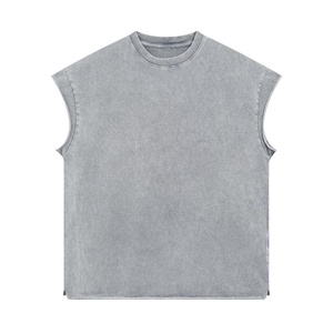 Hot Sale 100% Cotton Tank Top High Quality Summer Training Breathable Knitted Weave Top for Summer Sports - Product Image 4