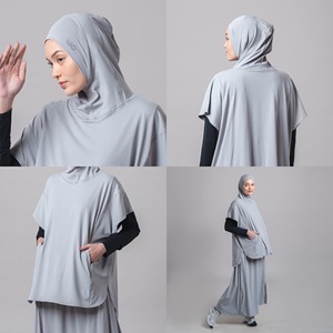 Voile instantané long de sport en gros pour femmes musulmanes, personnalisé, <span class=keywords><strong>anti</strong></span>-<span class=keywords><strong>UV</strong></span>, pour activités de plein air, sans manches - Product Image 6