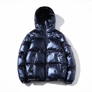 Abbigliamento all'Ingrosso Streetwear <span class=keywords><strong>Uomo</strong></span> Invernale Piumino Imbottito Impermeabile Varsity con Cerniera Giacca Lucida - Product Image 3