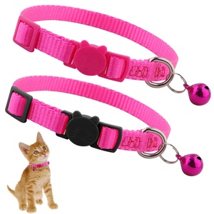 Collar de gato separable de nailon puro 100% de fábrica al por mayor con campana colorida - Product Image 1