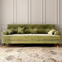 American Vintage Sofa Set diseño nuevo terciopelo europeo moderno 123 sala de estar sofá muebles conjunto de lujo