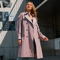 Nueva moda personalizar OEM gabardina alta con cinturón gabardina Peacoat doble botonadura impermeable primavera otoño chaqueta