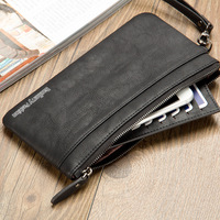 Baellerry dompet tangan pria, tas koin kulit kasual modis