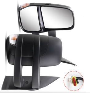 New Large Glass Power Heated Turn Signal Convex Temperature <b>Sensor</b> Left Side Mirror <b>for</b> Daily 2014+ Long Arm Model LCV Black - Product Image 2