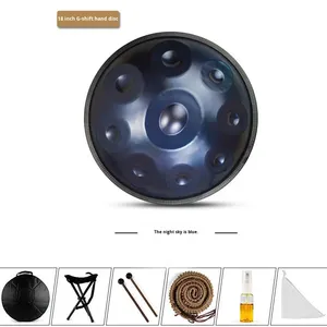 <span class=keywords><strong>Handpan</strong></span> Profesional de Acero Inoxidable, 440Hz 432Hz, 18 Pulgadas, 9 Notas, Tambor Etéreo Hecho a Mano, Instrumento Musical en Re Menor, Clave de Sol - Product Image 4
