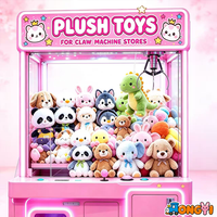 Peluche en vrac pour centre de jeux, poupée de dessin animé adorable de 8 pouces pour machine à griffes, prix et cadeaux pour stand de vente au détail