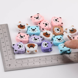 Cuentas acrílicas de oso lindo para la fabricación de joyas, color aleatorio, forma, número de pieza 37089 - Product Image 4