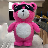 Costume de mascotte gonflable ours rose cool 2,2 m pour événements, location, carnaval, déguisement gonflable pour adultes, costumes de cosplay