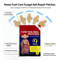Patchs de réparation d'ongles en hydrogel à base de tissu pour soins nocturnes des pieds, pour ongles épais, décolorés et déformés, emballés individuellement