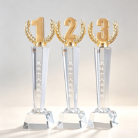 Trophée en cristal gravé avec design personnalisé pour cérémonie de remise de prix, reconnaissance d'entreprise, compétition sportive, cadeau pour les réalisations