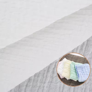 Prix direct usine – Tissu en mousseline de coton respirant, couleur unie, 2, 3 ou 4 couches, doux, 100 % coton, tissé en crêpe pour l'emmaillotage de bébé - Product Image 3