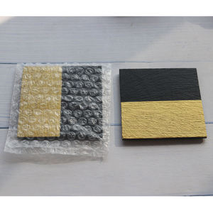 Sous-verres en <span class=keywords><strong>ardoise</strong></span> naturelle 10x10 cm, carrés et ronds, avec revêtement doré, promotion Europe-Amérique - Product Image 5