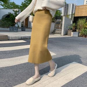 <span class=keywords><strong>Jupe</strong></span> en tricot pour femme, automne-<span class=keywords><strong>hiver</strong></span>, avec pull, taille haute, mi-<span class=keywords><strong>longue</strong></span>, avec fente épaisse, <span class=keywords><strong>jupe</strong></span> enveloppante - Product Image 1
