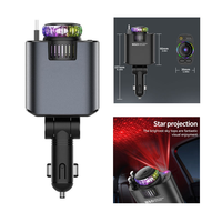 Chargeur de voiture ultime 5-en-1 : Type-C rétractable/Aromathérapie/Lumière de nuit étoilée & Recharge pour iPhone et Android