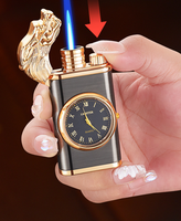 Briquet à double flamme créatif et réglable, coupe-vent, flamme jet cool au butane pour hommes, femmes, amis, extérieur, bougies