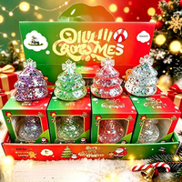 Jouets à presser mignons pour fête de Noël, 8,5 cm, en forme de boulette avec perles scintillantes, jouet souple et extensible, sensation tactile, cadeau fantaisie
