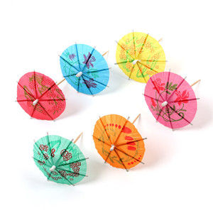 Meilleure vente pour <span class=keywords><strong>Amazon</strong></span> Parapluie hawaïen en bambou Pics à fruits Parapluies jetables pour décoration de cocktails et de gâteaux - Product Image 2