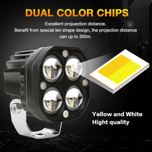 Feux de brouillard auxiliaires pour moto à <span class=keywords><strong>4</strong></span> lentilles, projecteurs LED 40W, <span class=keywords><strong>phare</strong></span> supplémentaire, lampe de conduite électrique - Product Image 3