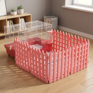 743-BF Jaula para Animales Pequeños de Plástico y Metal Premium Hecha en Taiwán con Corralito para Conejos, Cobayas y Cachorros - Product Image 4