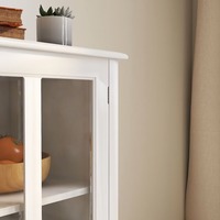 Armoire de rangement multifonctionnelle moderne, buffet avec 2 portes en verre et tiroir pour salle à manger, salon