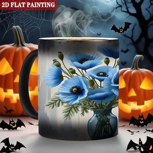 Mug personnalisé avec motif textuel, 11 oz, céramique noire givrée, tasse magique changeant de couleur à la chaleur - Product Image 6