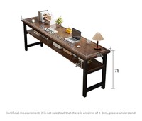 Table longue et étroite pour chambre à coucher, bureau d'ordinateur à double rangement pour appartement ou bureau