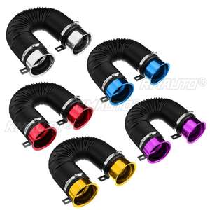 76mm 1M Car Air Filter Intake Cold Pipe Flexible Duct Feed <b>Hose</b> Kit With Tuyere Inlet <b>Clamp</b> Tube <b>Hose</b> Air Intake Pipe - Product Image 1