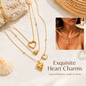 Collana Promozionale con Ciondolo a Cuore Combinato, Impermeabile in Acciaio Inossidabile, Gioiello Raffinato da Donna per Anniversario - Product Image 4