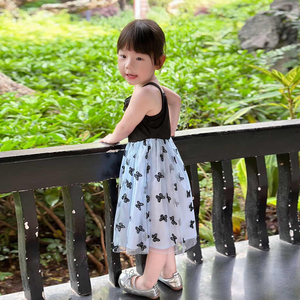 Nuovo 2024 Abito Estivo <span class=keywords><strong>da</strong></span> Principessa con Gonna in Rete per Bambine, <span class=keywords><strong>Vestito</strong></span> con Bretelle e Ricamo a <span class=keywords><strong>Farfalla</strong></span> per Bambine Piccole - Product Image 6