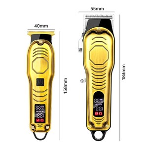 Cortadora de Pelo Profesional de 158 mm y 183 mm con Pantalla Digital, Motor sin Escobillas, Modelo Recargable para Salón de Belleza - Product Image 1