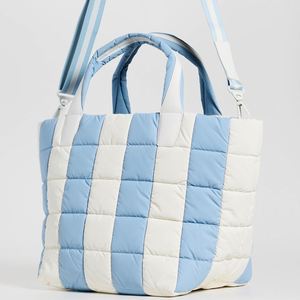 Bolso de Mano de Verano Personalizado, Ligero, Impermeable, de Nailon Azul con Diseño Floral, Múltiples Bolsillos, Cierre de Cremallera, Asa de Hombro, para Mujer, para Viaje - Product Image 3