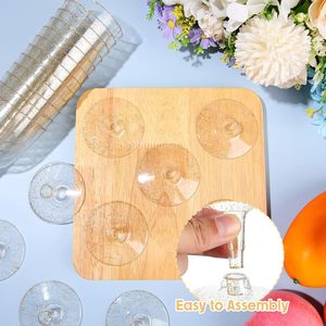 Verre à vin rouge jetable transparent de 160 ml avec paillettes dorées roses, sans BPA, tige moyenne, pour les fêtes - Product Image 3