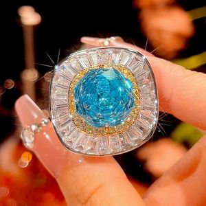 Fashion Jewelry Eco-friendly Copper Gold Plated 14-10mm Zircon Floral Pendant <b>Earrings</b> Ring Set for Everyday Wear - Product Image 5