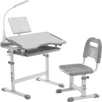 Ensemble de chaise de bureau fonctionnelle pour enfants Diroan, design moderne, ergonomique, hauteur réglable, bureau inclinable, lumière LED, tiroir de rangement, chambre de garçon