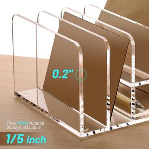 رف تخزين بريد من اﻷكريليك ، جهاز تصنيف الملفات ذو 5 فتحات مع أدراج ، رف تخزين مكتبي للوازم المكتبية - Product Image 3