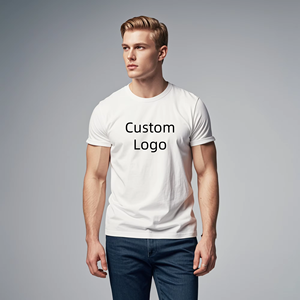 T-shirt homme 100% coton, épais, surdimensionné, manches courtes, tissu uni tissé, logo personnalisé, t-shirt imprimé - Product Image 1