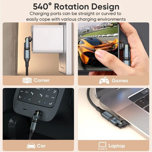 540 Rotación PD240W USB3.1 Usb C a tipo C <span class=keywords><strong>Adaptador</strong></span> OTG 5A Cable de carga rápida - Product Image 5