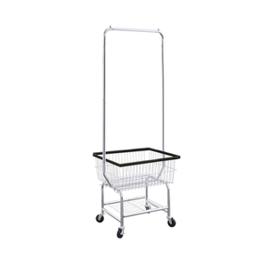 Panier à linge commercial <span class=keywords><strong>Butler</strong></span> Cart Panier à roulettes blanc avec support suspendu Matériau métallique pour vêtements pour salle de bain - Product Image 1