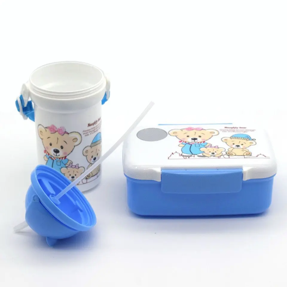 Hot Selling Popular Kids Lunch Box And Drink Bottle Set Cute Kids Bento Lunch Box With Water Bottle