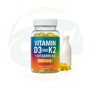 ויטמין <span class=keywords><strong>D3</strong></span> + K2 תמיכה חיסונית ובריאות עצם למבוגרים, כמוסות רכות, 60 יחידות - Product Image 1