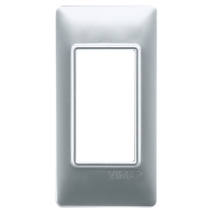 Vimar Wall <b>Switch</b> Plate Matt Silver 1 Gang 13mm Length 0.9mm Height - Product Image 1