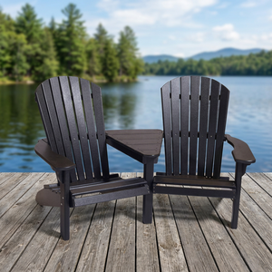 Traditional Style Outdoor Garden Wooden Loveseat & Companion <b>Set</b> Rustic Furniture with Garden Chair Made of Durable Wood - Product Image 3